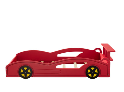Wooden Race Car Bed, Car Shaped Platform Twin Bed With Wheels For Teens