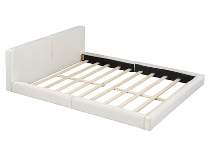 Upholstered Platform Bed, Grounded Bed With Solid Frame
