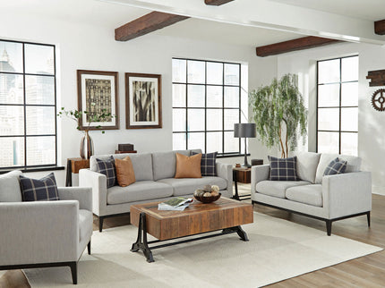 Saba - Cushion Back Loveseat With Pillow Top Arms - Light Gray