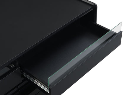 Modern Rectangle Coffee Table With 4 Drawers And 2 Display Shelves