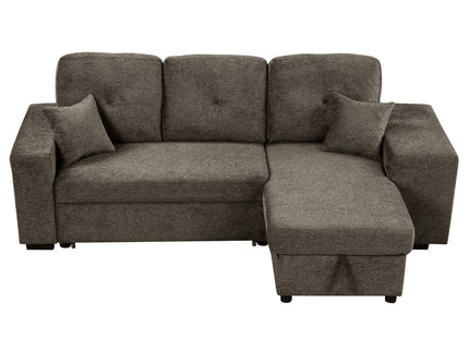 Reversible Sleeper Sectional Sofa Bed With Side Shelf And 2 Stools, Pull-Out L-Shaped Sofa Bed, Corner Sofa-Bed With Storage Chaise Left / Right Hande For Living Room