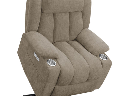 Beca - Upholstered Power Lift Recliner With Cupholders And USB Charging