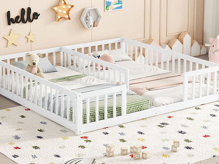 Double Floor Bed With Fence, Guardrails, Without Door