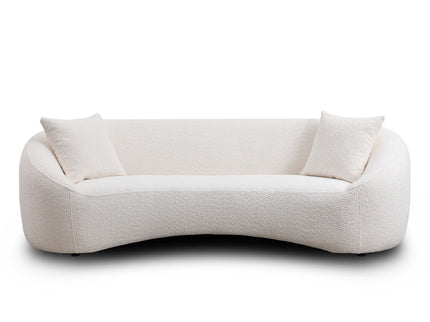 Curved 3 Seater Sofa For Living Room - White