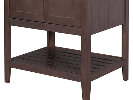 Modern Bathroom Vanity With Sink And Open Shelf