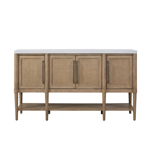 Cement Topped Server With Cane Insets - Sand