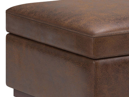 Owen - Lift Top Large Coffee Table Storage Ottoman, Mid Century Style