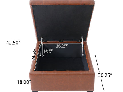 Square Tufted Indoor Ottoman With Lift-Top Storage