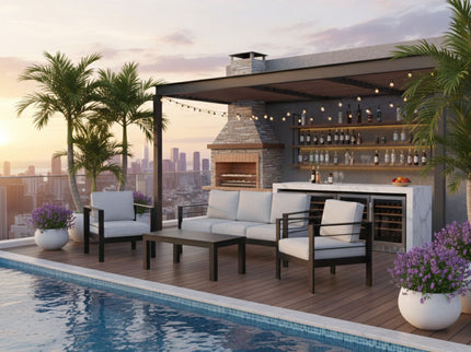 Outdoor Patio Set With All-Weather Thick Cushions