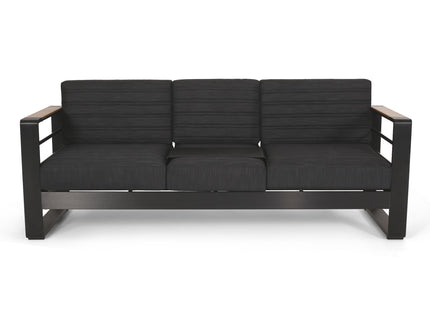 Giovanna - 3 Seater Sofa With Aluminum Frame And Water Repellence Cushions - Black