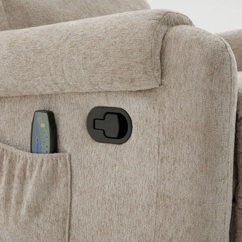 Manual Recliner Massage Chair With Swivel Rocker, 8 Massage Modes, Side Storage Pocket