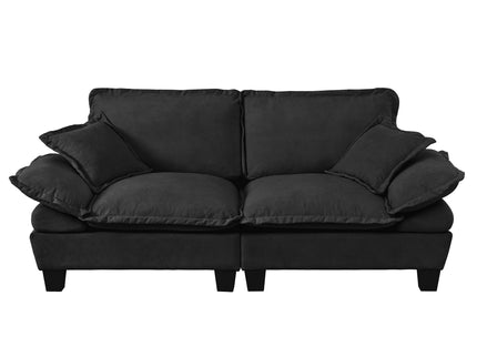 2 Seater Modular Loveseat With Curved Armrests