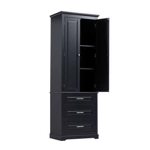 Tall Storage Cabinet With 3 Drawers For Bathroom