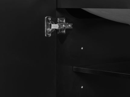 36" Bathroom Vanity Base With 2 Cabinet And 3 Drawers - Black