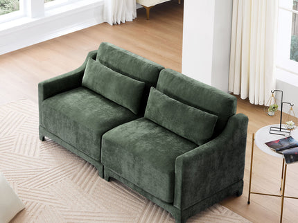 Elegant Sofa With Ergonomic Design And Lumbar Pillows
