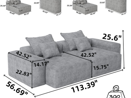 Modern Oversized Diy Combination Modular Sectional Sofa With Pillows