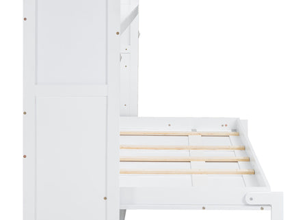 Murphy Bed With Desk, LED Light And USB Charging Station