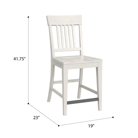 Slat Back Counter Stools (Set of 2) - White
