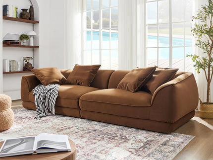 Nordic Modern Sofa With Removable Pillowcase, High Density Sponge Filling, 4 Throw Pillows