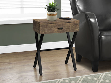 Accent Side X Table, Storage Drawer, Contemporary & Modern