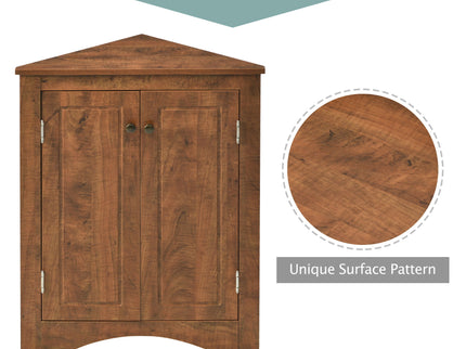 Triangle Bathroom Storage Cabinet With Adjustable Shelves, Freestanding Floor Cabinet For Home Kitchen