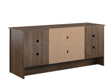 TV Stand For TVs Up To 65" With Open Shelves And Storage Cabinets - Walnut