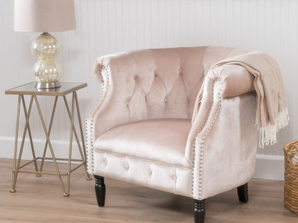 Celestialis - Upholstered Club Chair With Tub Design And Rolled Recessed Armrests