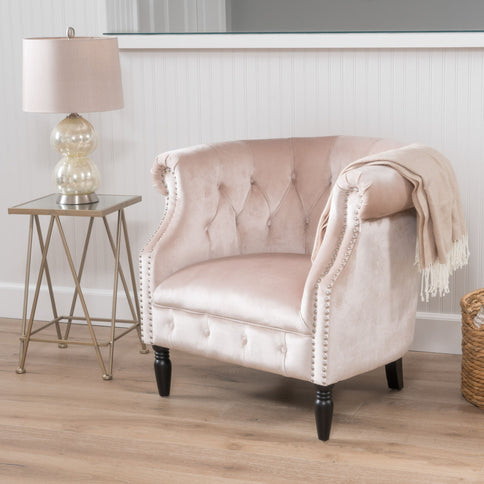 Celestialis - Upholstered Club Chair With Tub Design And Rolled Recessed Armrests
