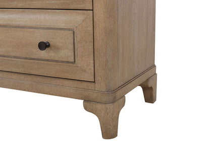 Queen Canopy Bedroom Set With A 2 Drawer Nightstand A Dresser With Poster Mirror And A Door Chest - Sand