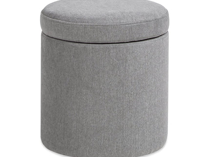 Brandy - Round Upholstered Storage Ottoman With Accent