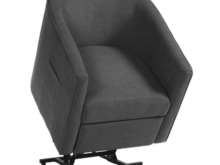 Power Lift Recliner Barrel Shape Reclining Chair With Footrest And Side Pocket