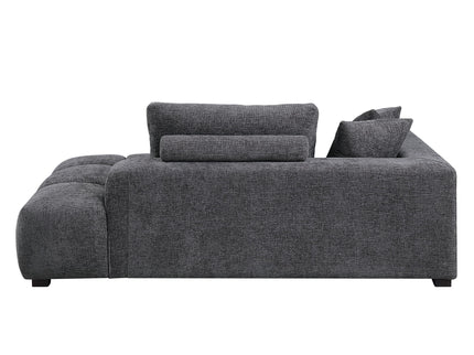 Chosen - Sectional Sofa With Toss Pillows With 2 Chaises With Ottoman - Gray