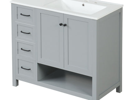 Modern Bathroom Vanity With Sink Top, 2 Doors And 2 Drawers