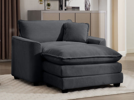 Classic Modern Comfortable Single Chair Deep Seat Sofa With Footstool