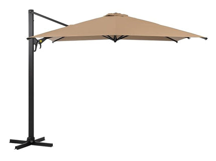 Round Cantilever Patio Umbrella With 360 Rotation & Infinite Tilt Adjustment
