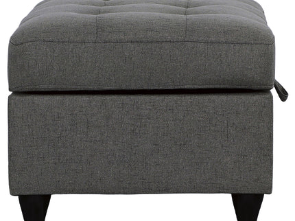 Storage Ottoman With Tufted Design - Gray