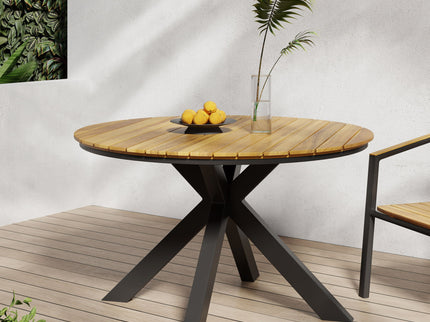 Outdoor Dining Table - Teak / Black