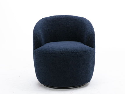 Teddy Fabric Swivel Accent Armchair Barrel Chair With Powder Coating Metal Ring