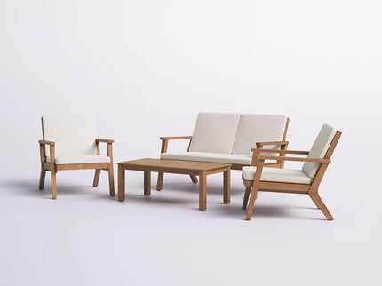 Avacyn - Outdoor Acacia Wood 4 Seater Chat Set With Cushions
