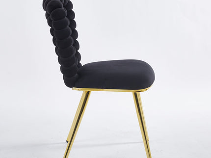 Modern Chair With Iron Tube Legs, Soft Cushions And Comfortable Backrest, Suitable For Dining Room, Living Room, Cafe, Hairball Back