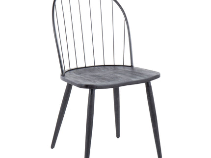 Riley - Industrial High Back Armless Chair (Set of 2) - Black