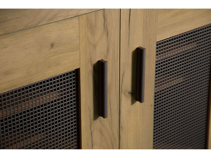 Door Accent Cabinet With Screens - Brown