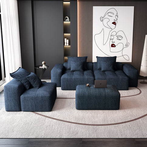 Modern Oversized Diy Combination Modular Sectional Sofa & Pillows