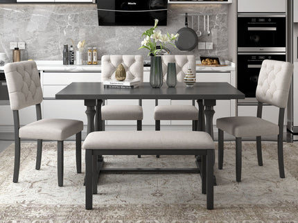 6 Piece Dining Set Retro Style