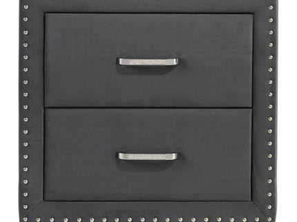 Upholstered 2 Drawer Nightstand With Accents