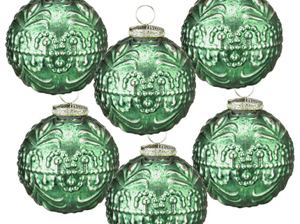 Christmas Ball Ornaments, Glass Decorative Hanging Ball Christmas Tree Ornaments, For Holiday Party Decorations (Set of 6) - Green