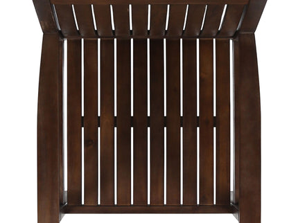 Wilson - Rustic Dining Chair Acacia Wood With Slat Panel Design (Set of 2) - Dark Brown