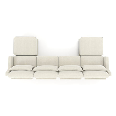 Stylish Sofa With Ottoman And Lumbar Pillows, Ergonomic Design