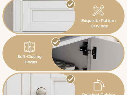 Modern Wall Mounted Floating Cabinet With Double Drawer And Sink