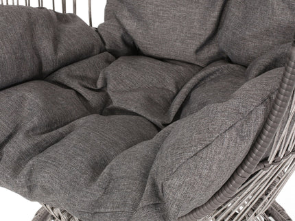 Patio Swivel Basket Egg Chair With Cushion